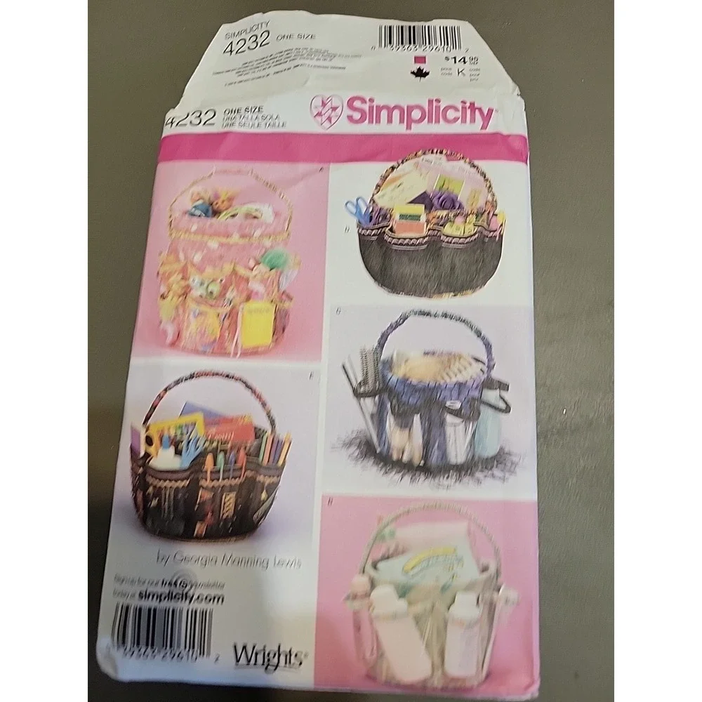 Bucket organizers covers craft pattern 4232 UNCUT‎ Easter Teacher baby basket